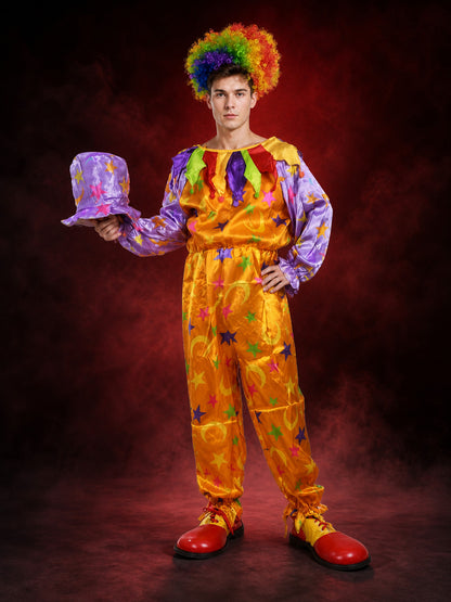 Clown Costume Jumpsuit with Stars for Halloween main product view