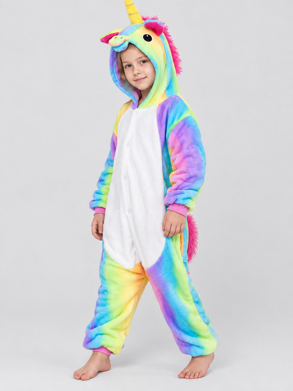 Flannel One-Piece Pajama with Unicorn Hood