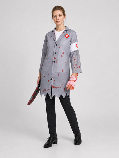 Scary Doctor Costume with Blood Stains for Halloween