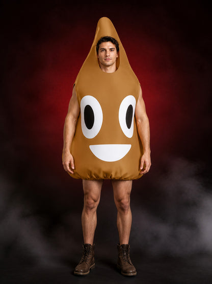 Adult Funny Poop Costume Jumpsuit, Brown Cartoon Halloween Party Outfit main product view