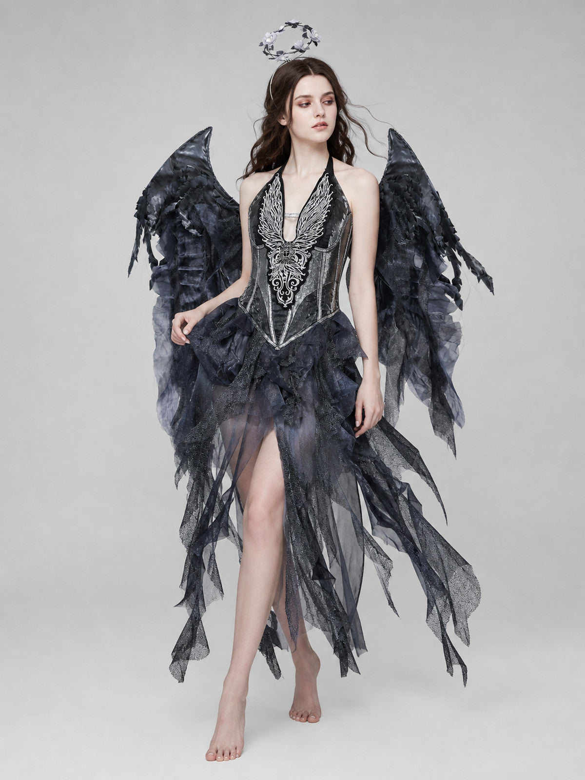 Gothic Angel Costume with Wings for Cosplay Costumes detail