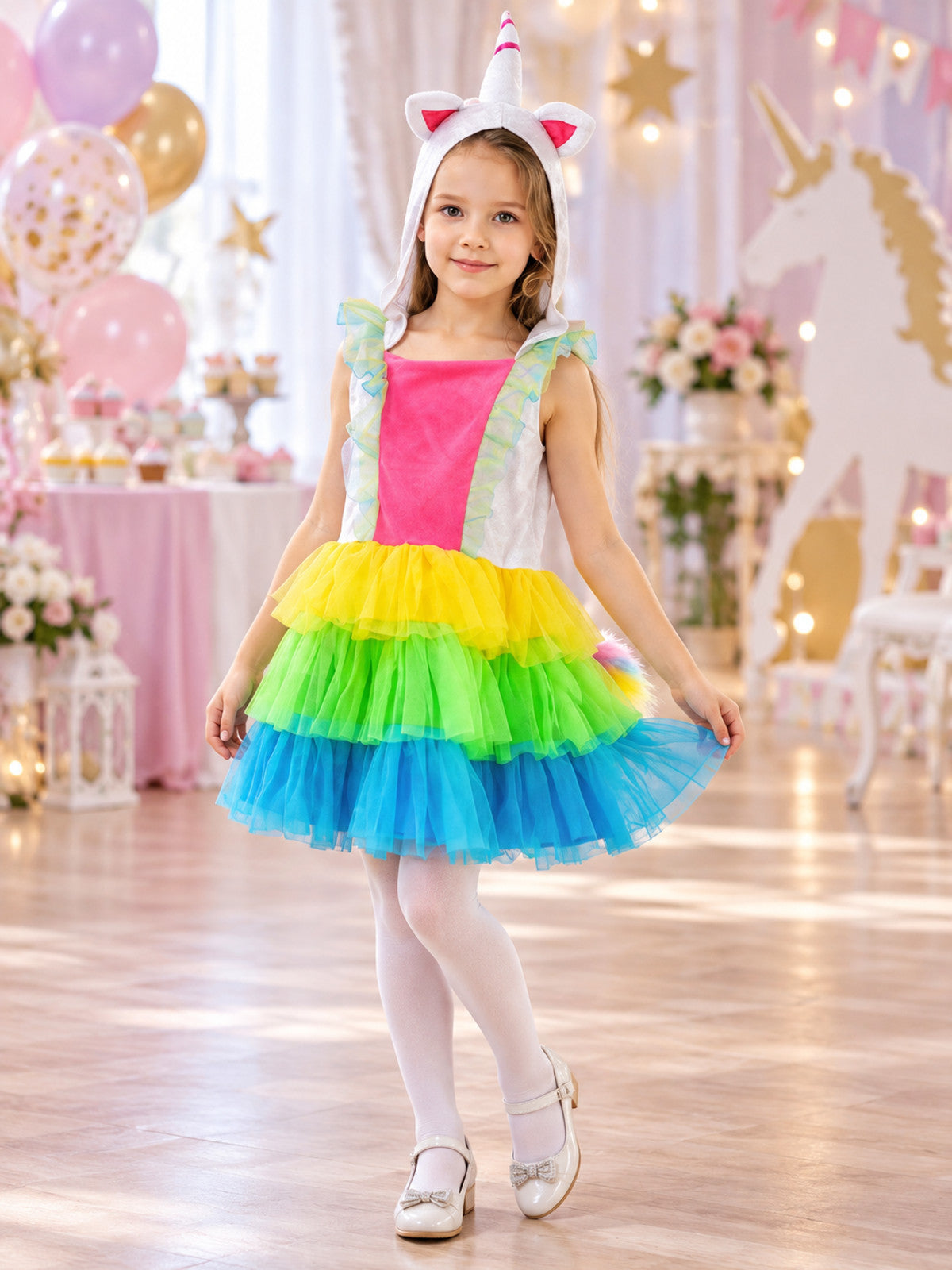 Kids' Unicorn Costume: Dress with Tail
