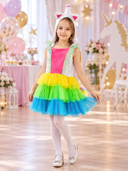 Kids' Unicorn Costume: Dress with Tail