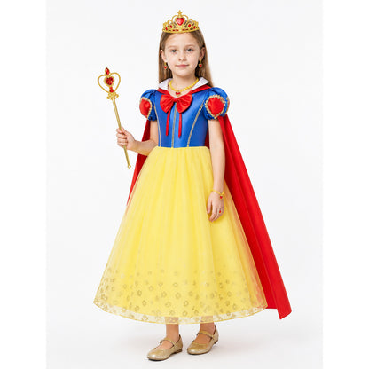 Children's Princess Costume with Cape and Crown Costume Capes detail