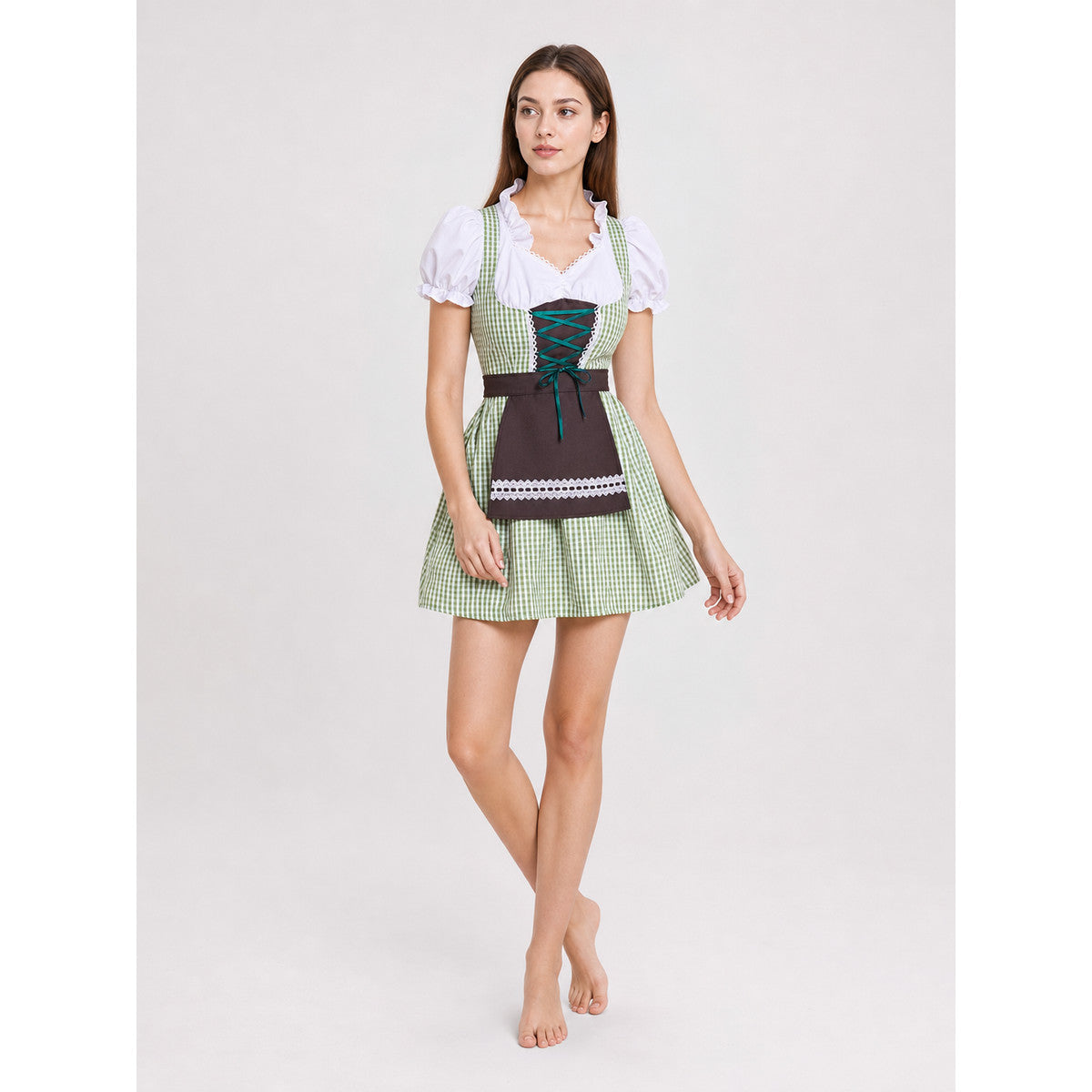 Folk-Style Costume Dress with Apron