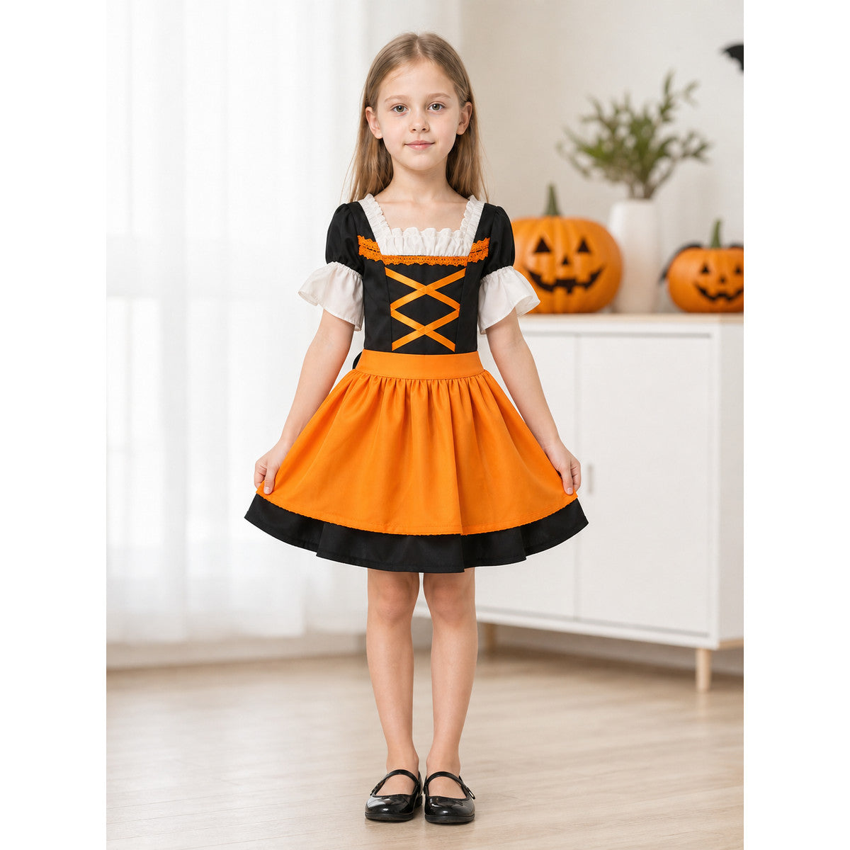 Pet Costume Dress, Orange Oktoberfest Style lifestyle