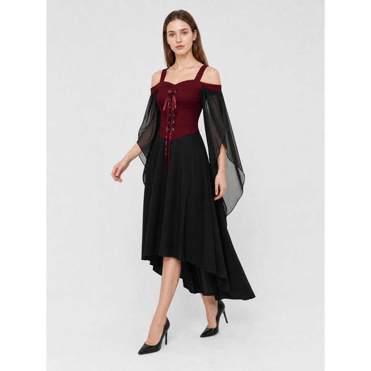 Gothic Lace-Up Strappy Dress