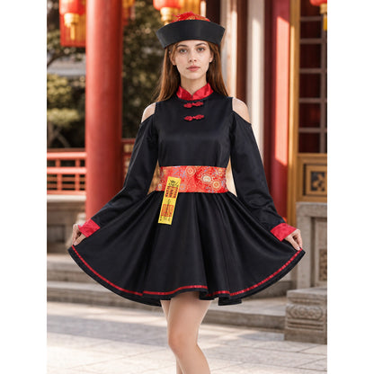 This costume dress is designed for striking theatrical-style looks and is lifestyle view
