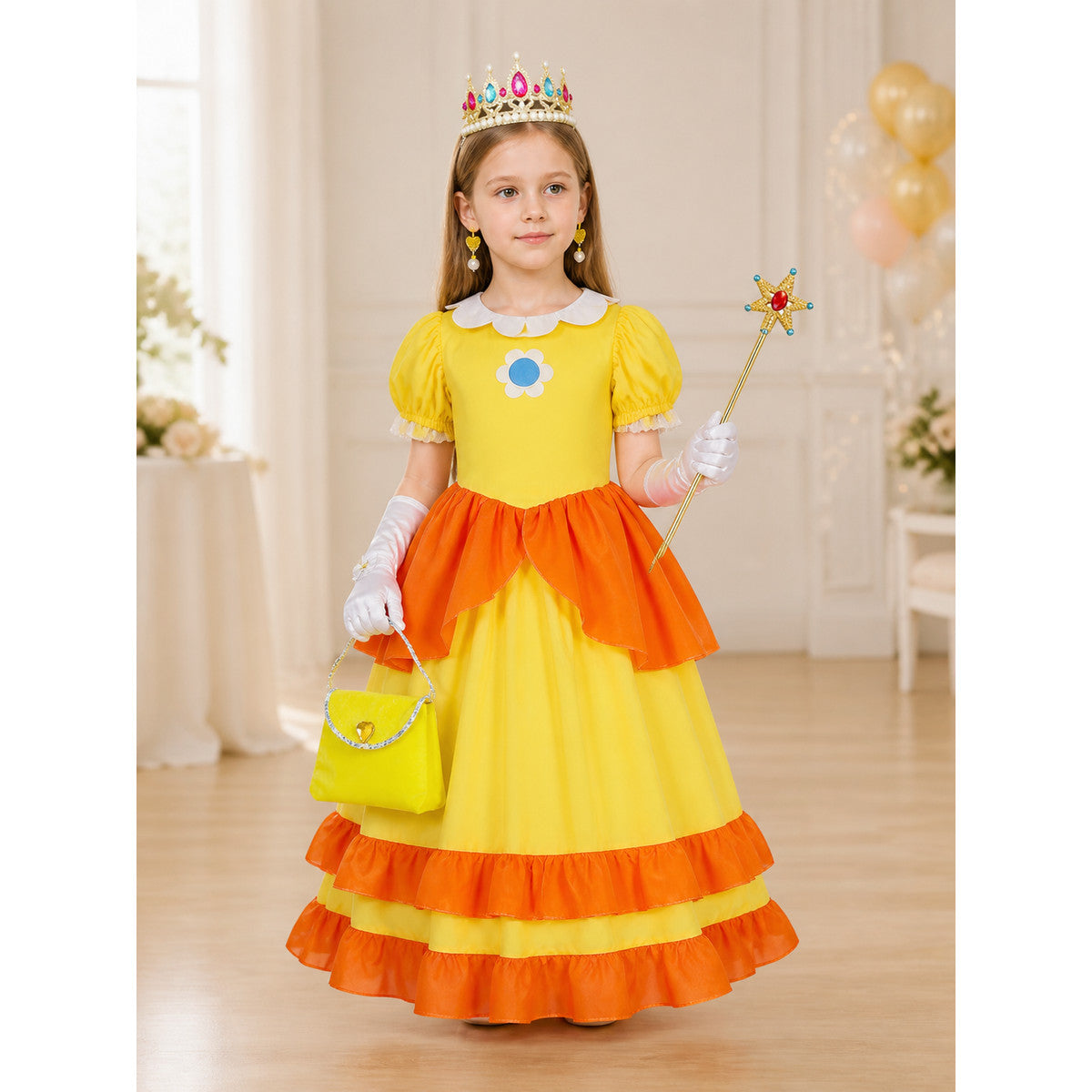 Yellow and Orange Carnival Costume for Halloween and Cosplay