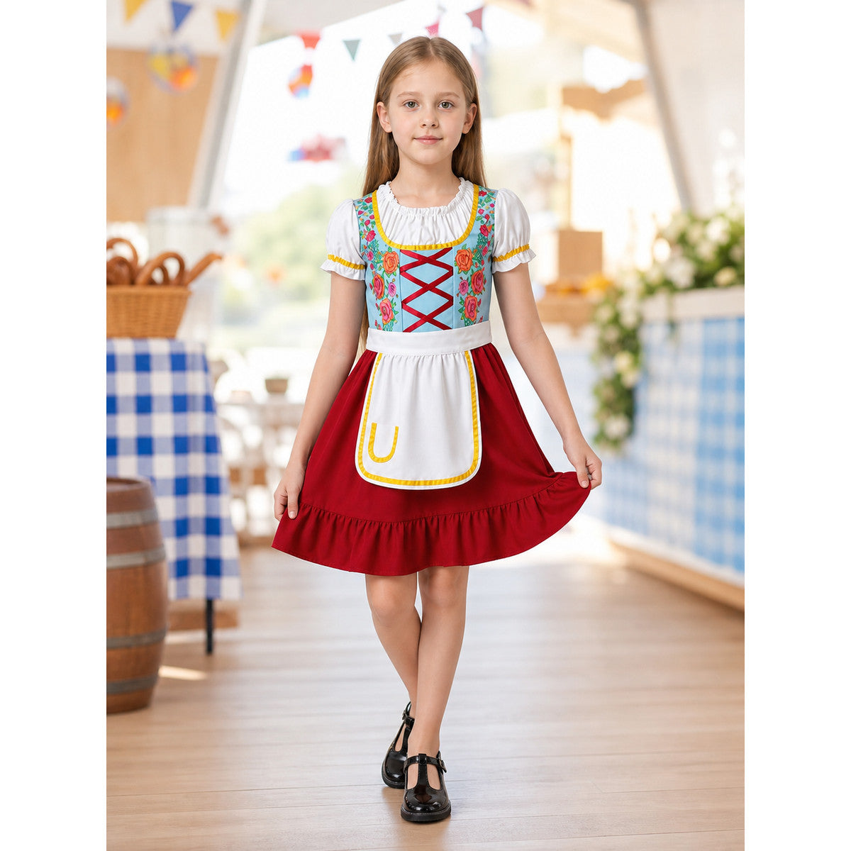 Carnival Costume Dress with Apron and Lacing lifestyle view