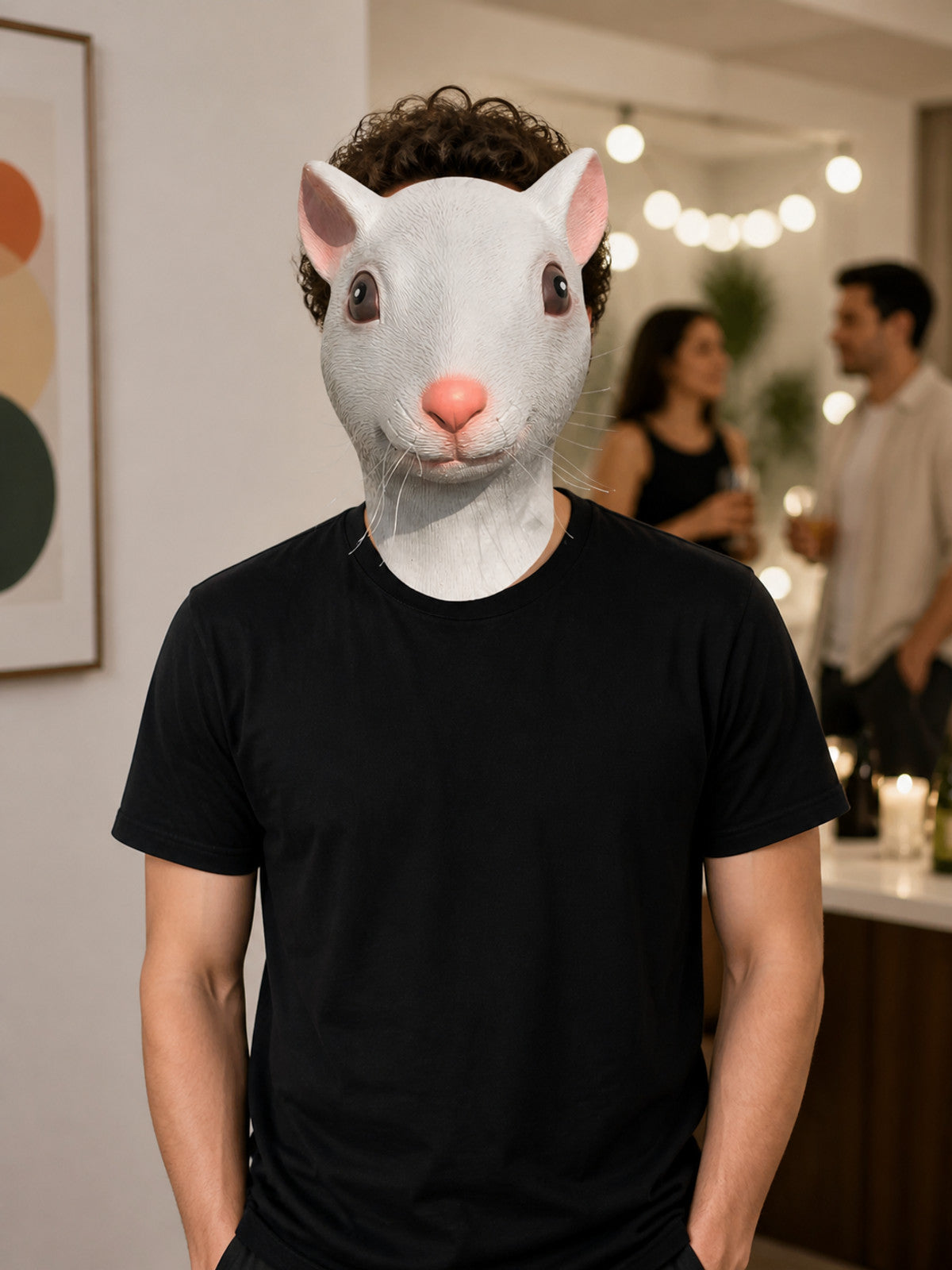 White Mouse Carnival Mask for Halloween