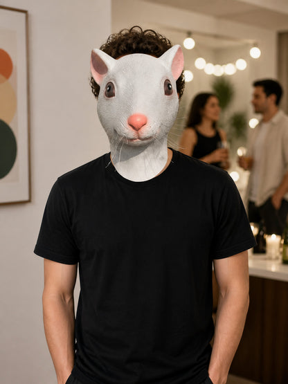 White Mouse Carnival Mask for Halloween