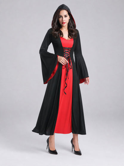 Vampire Costume with Sleeves and Cross-Lacing Costumes detail