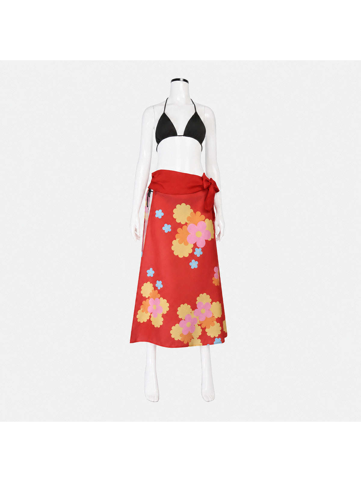 Floral Print Bikini with Skirt for Cosplay Costumes detail