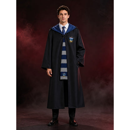 Ravenclaw Wizard Robe Costume Set with Hooded Cloak, Scarf and Tie main product view
