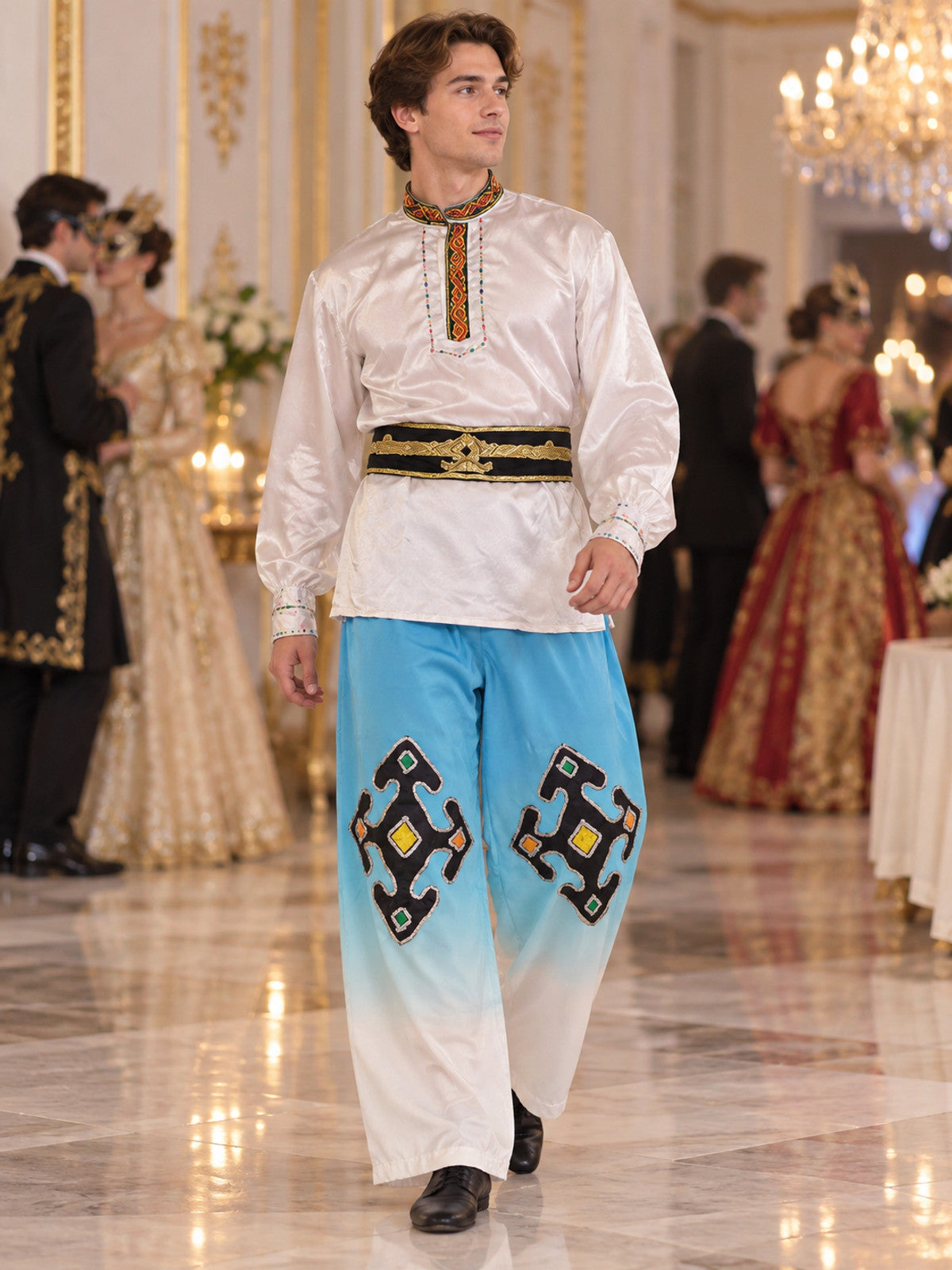 Dance Costume for Performances: Shirt, Pants, Belt