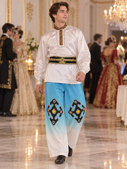 Dance Costume for Performances: Shirt, Pants, Belt
