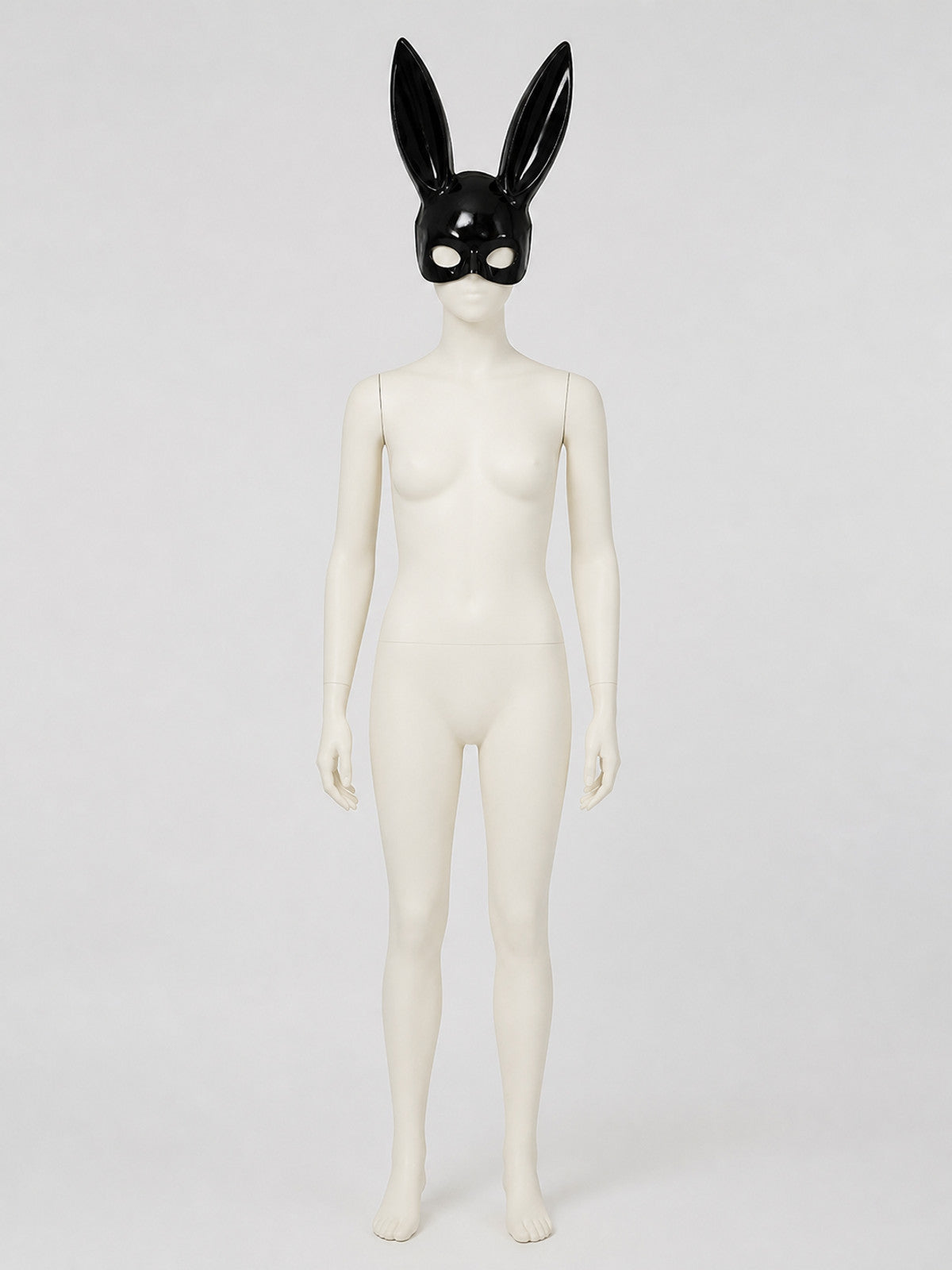 Black Rabbit Mask with Long Ears, One Size Costume Masks detail