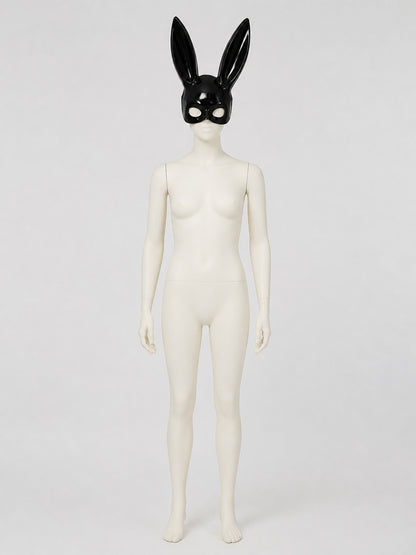 Black Rabbit Mask with Long Ears, One Size Costume Masks detail