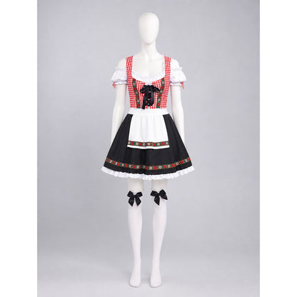 Historical German costume with apron and bow