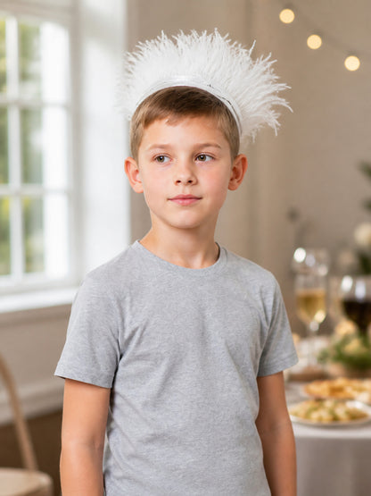 Carnival Headpiece with White Feathers