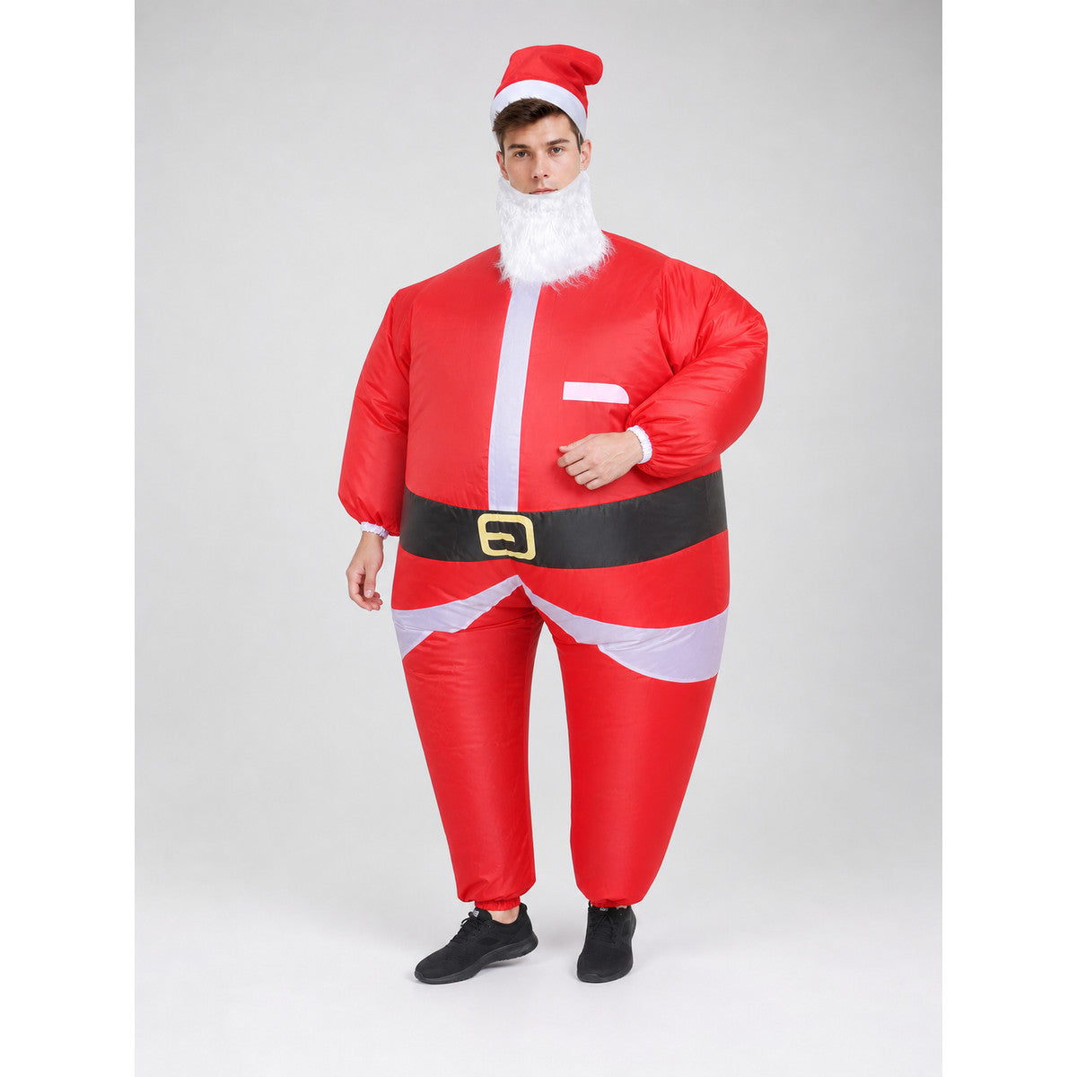 Santa Claus costume with beard and hat for the holidays lifestyle