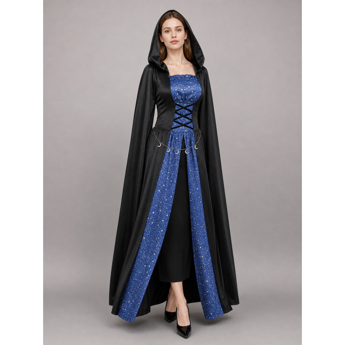 Black Hooded Costume Cloak for Cosplay lifestyle