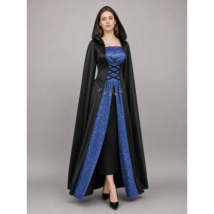 Black Hooded Costume Cloak for Cosplay lifestyle