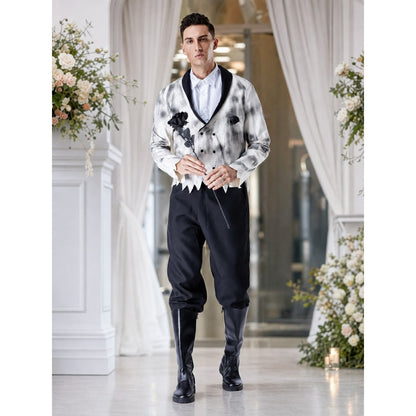 Gothic Halloween Costume: Shirt, Pants, Brooch lifestyle view