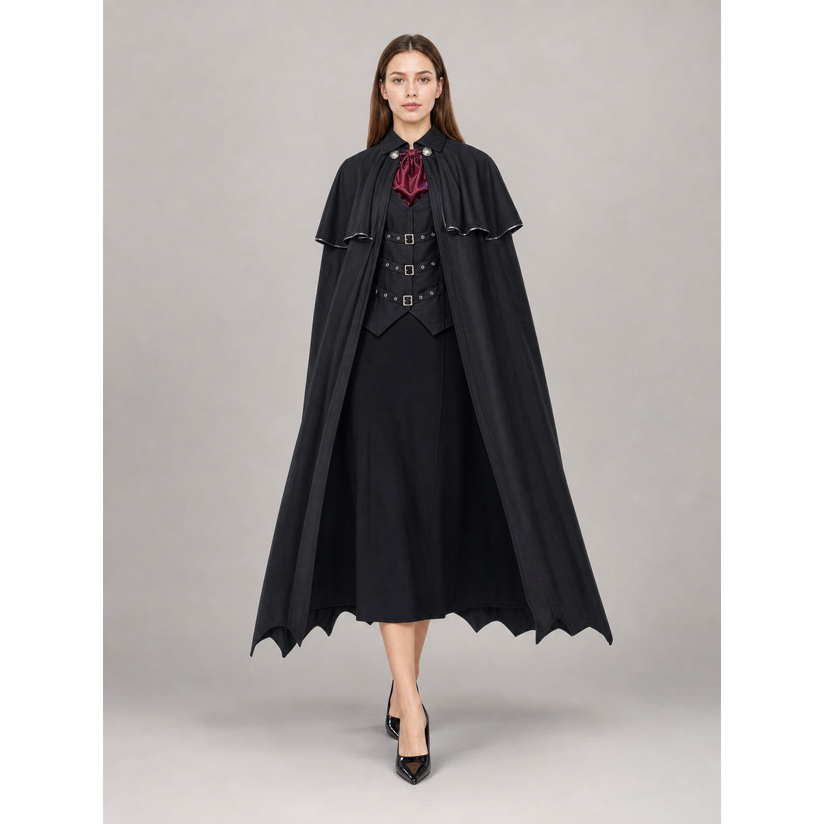 Black Victorian-Style Carnival Cape lifestyle