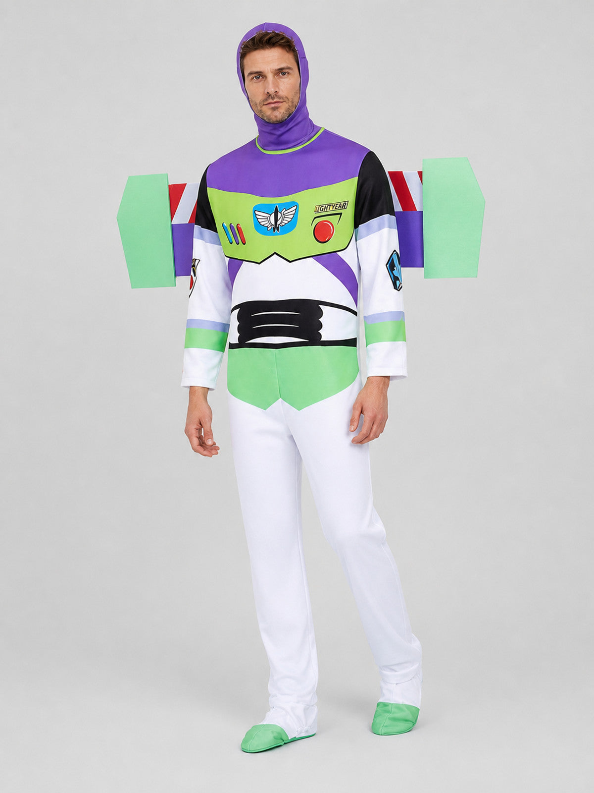 Buzz Lightyear Costume, Jumpsuit with Wings and Hood