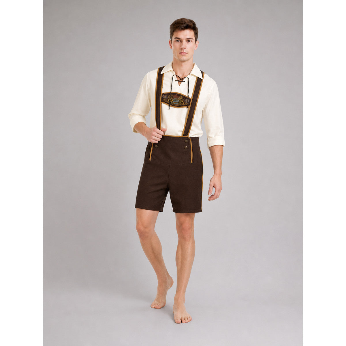 Bavarian Oktoberfest Costume with Shorts and Hat lifestyle