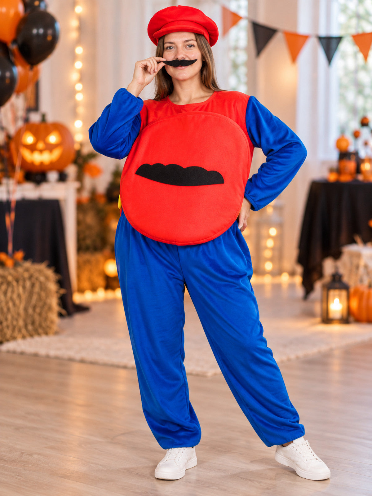 Super Mario Costume: Jumpsuit, Hat, Mustache