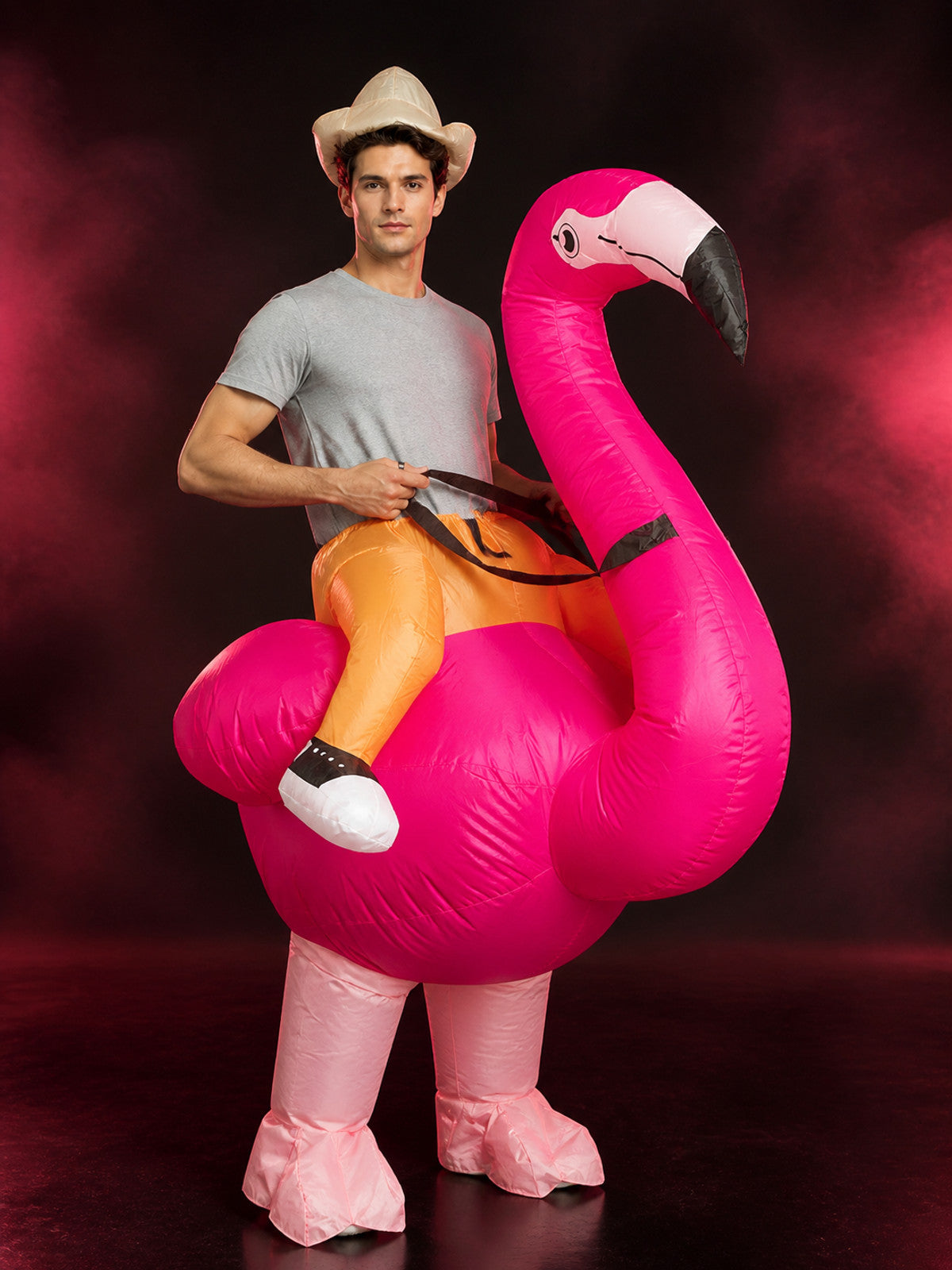 Kids Inflatable Flamingo Costume, Funny Blow Up Bird Outfit for Halloween