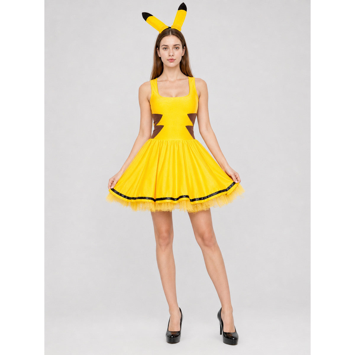 Yellow Insect Costume for Cosplay with Ears Costumes detail