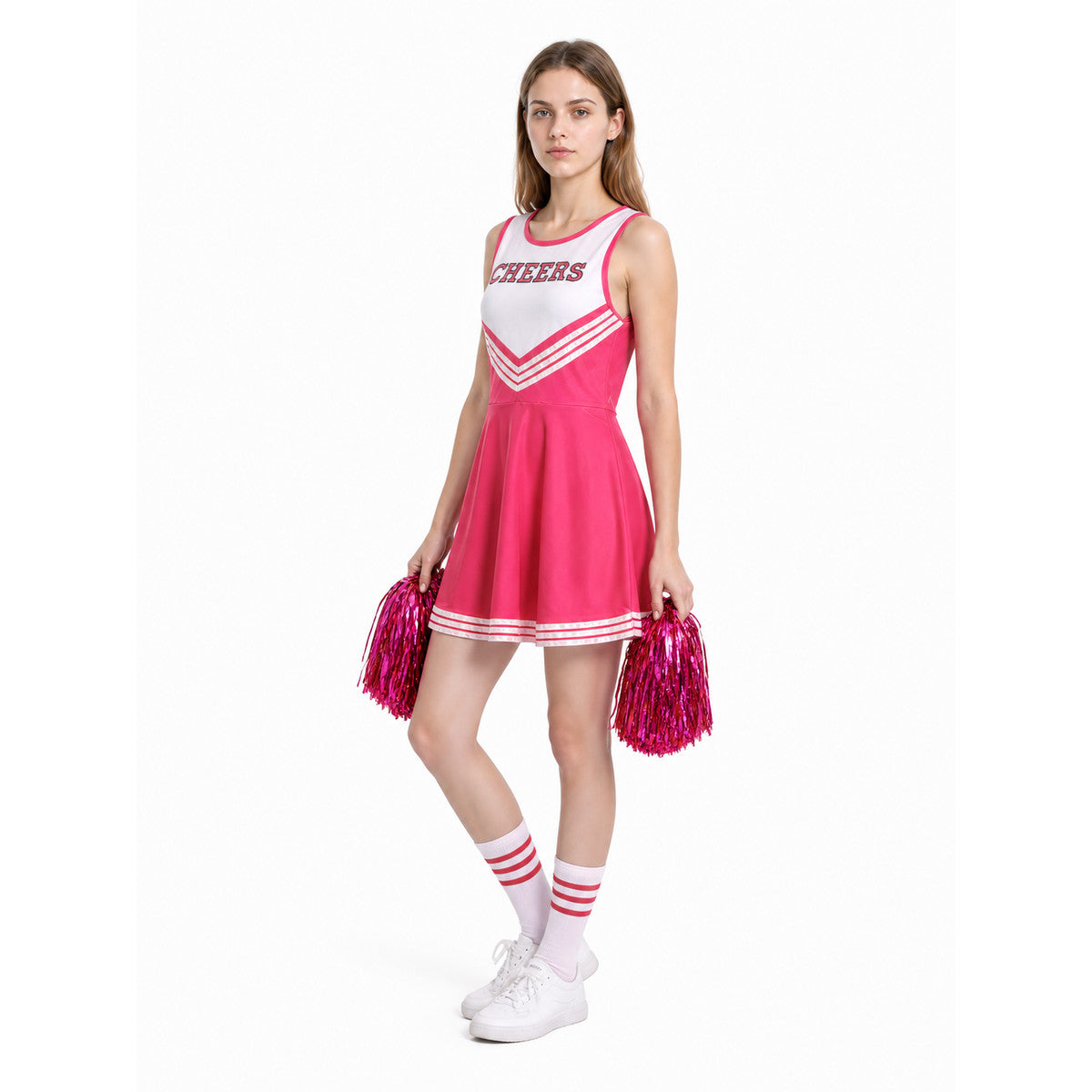 Sleeveless Cheerleading Dress, Pink and White lifestyle