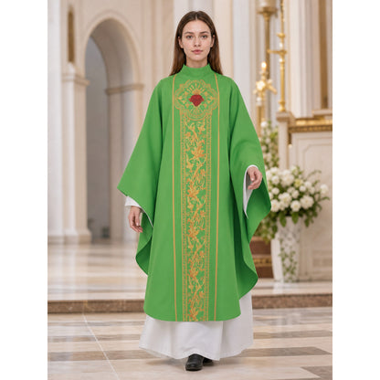 Green Cosplay Robe with Gold Embellishments lifestyle view