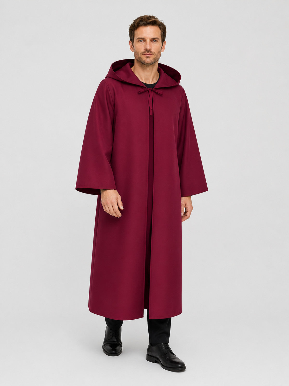Burgundy Long Hooded Cape for Vampire Cosplay Costume Capes detail