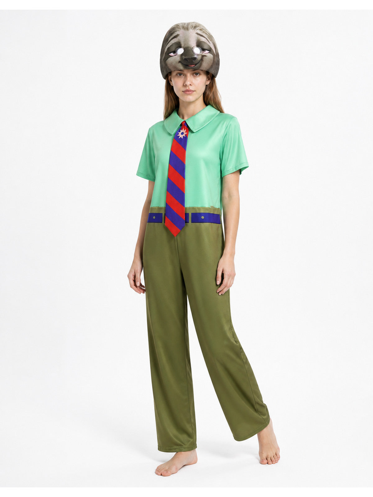 Sloth Carnival Costume, Hooded Jumpsuit Costumes detail