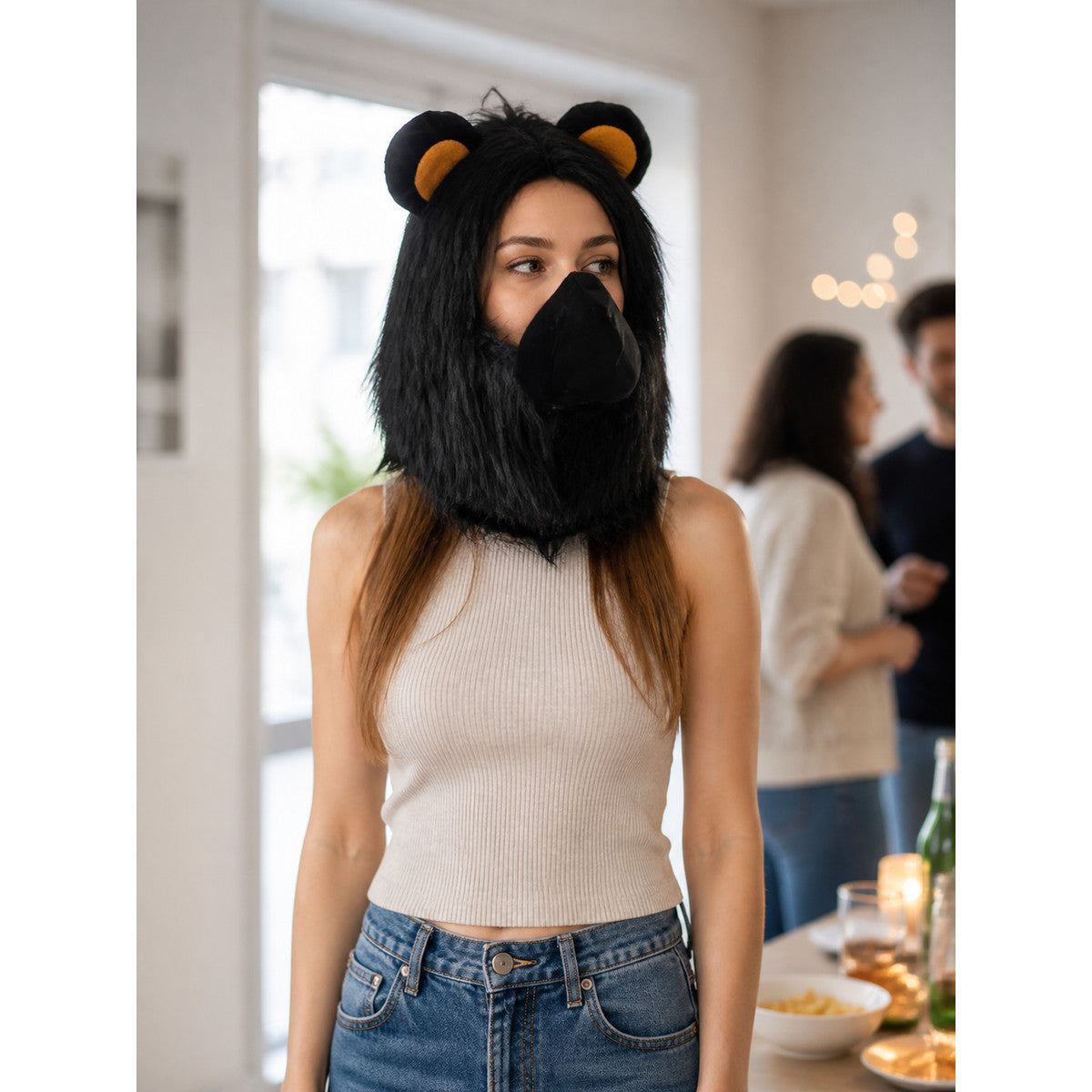 Black Lion Carnival Headwear for Halloween lifestyle view