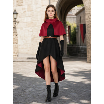 Linsha Cosplay Costume: Dress, Cape, Belt, and Gloves lifestyle view