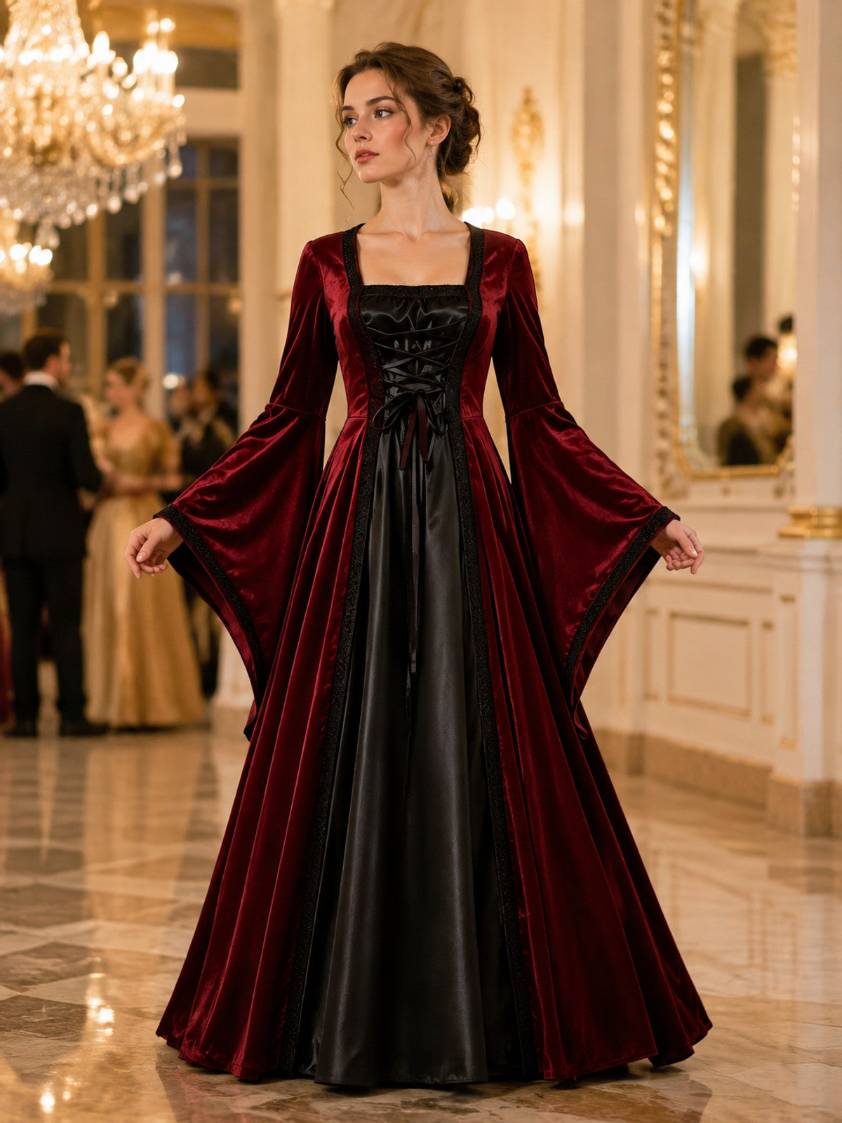 Medieval Dress with Corset Bodice and Lacing lifestyle view