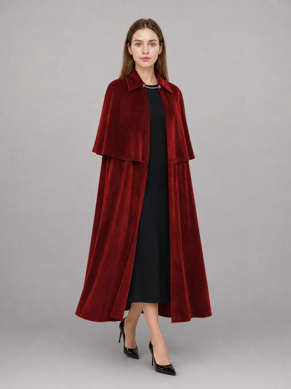 Burgundy Carnival Cape with a High Collar occasion guide