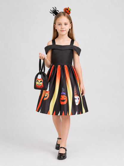 Children's Halloween Dress with a Full Skirt and Headband Costume Dresses detail