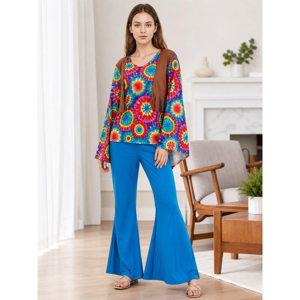 Party Set: Flared-Sleeve Top and Pants lifestyle