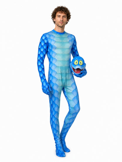 Snake Costume Jumpsuit with Hood and Gloves