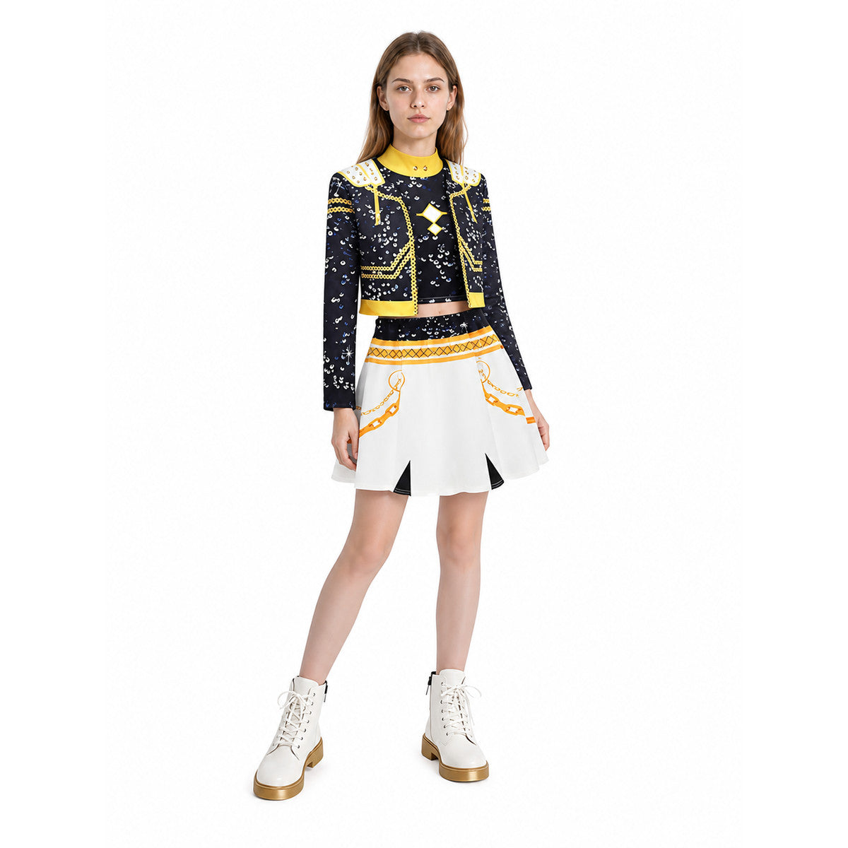 Children's skirt and jacket costume with gold trim Costumes detail