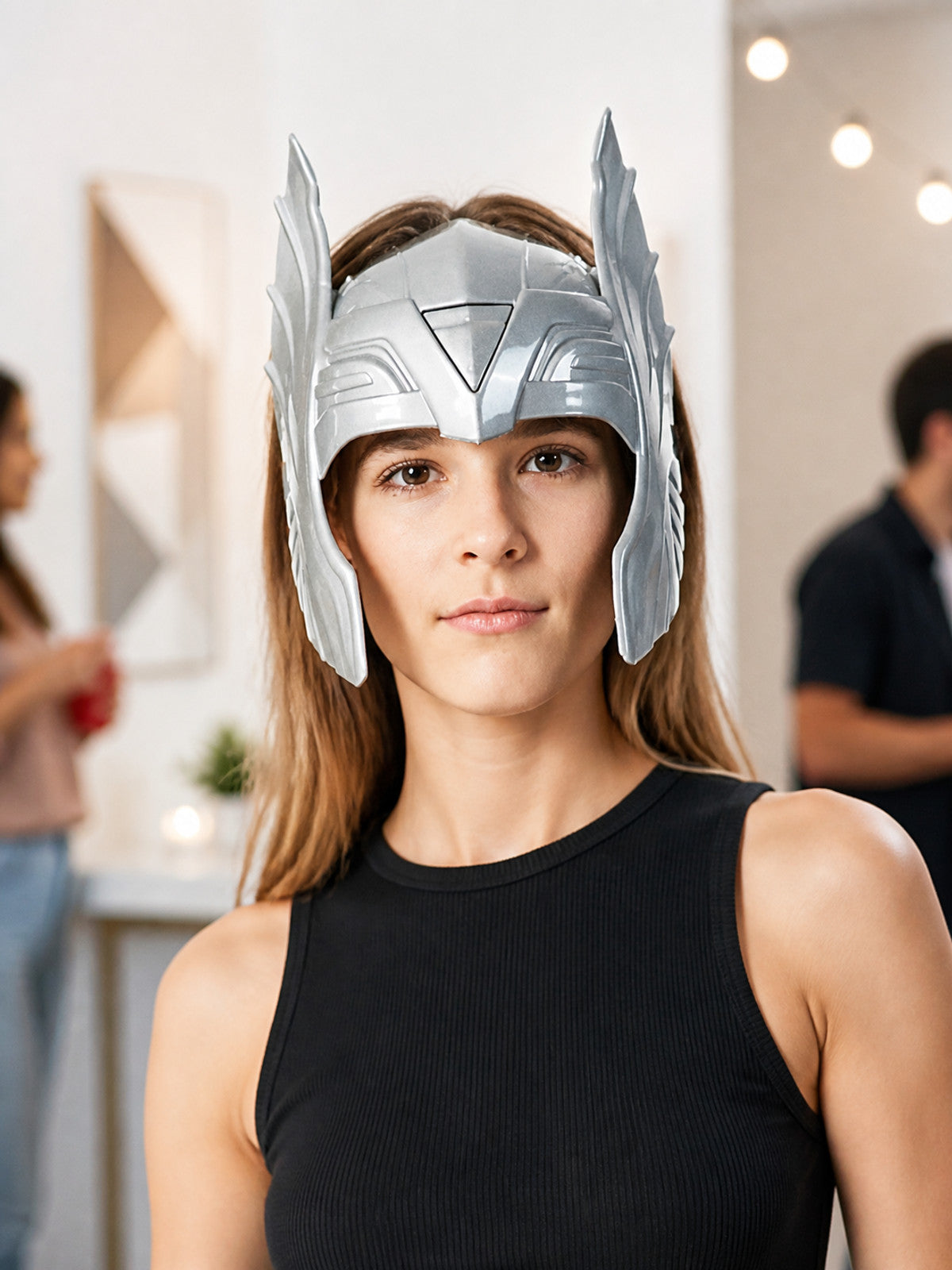 Silver Cosplay Mask with Winged Elements
