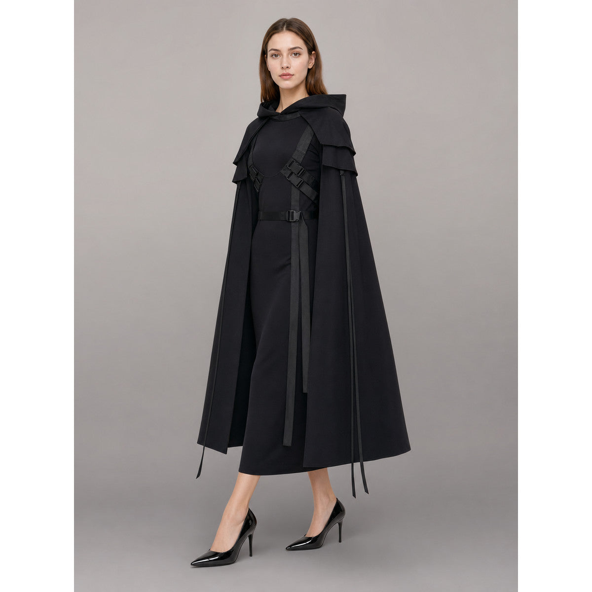 Black Carnival Cloak with Hood for Cosplay occasion guide