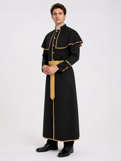 Carnival Costume: Black Robe with a Gold Cross